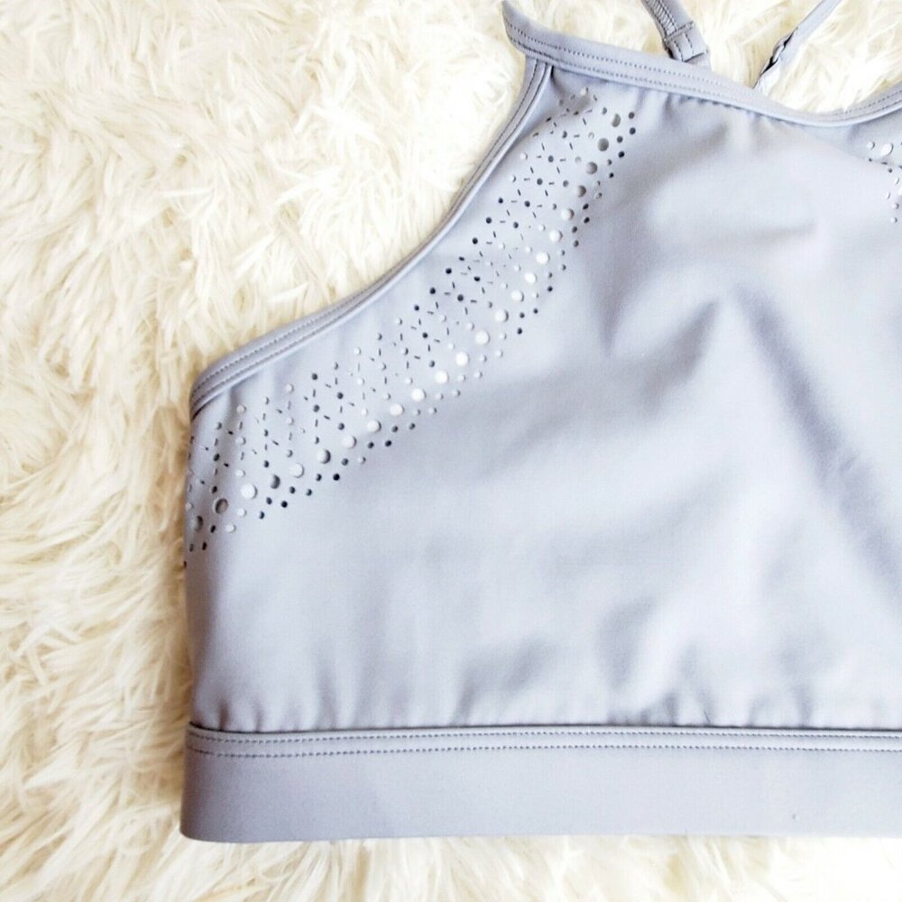 Women’s Victoria Sport Cutout Lined Halter Style Steel Gray Sz S NWOT - Picture 2 of 5